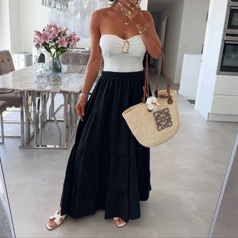 Maxi Musselin Rock Sira Schwarz