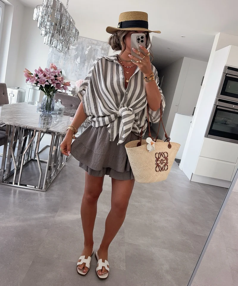 Musselin Hosenrock Alexis Taupe