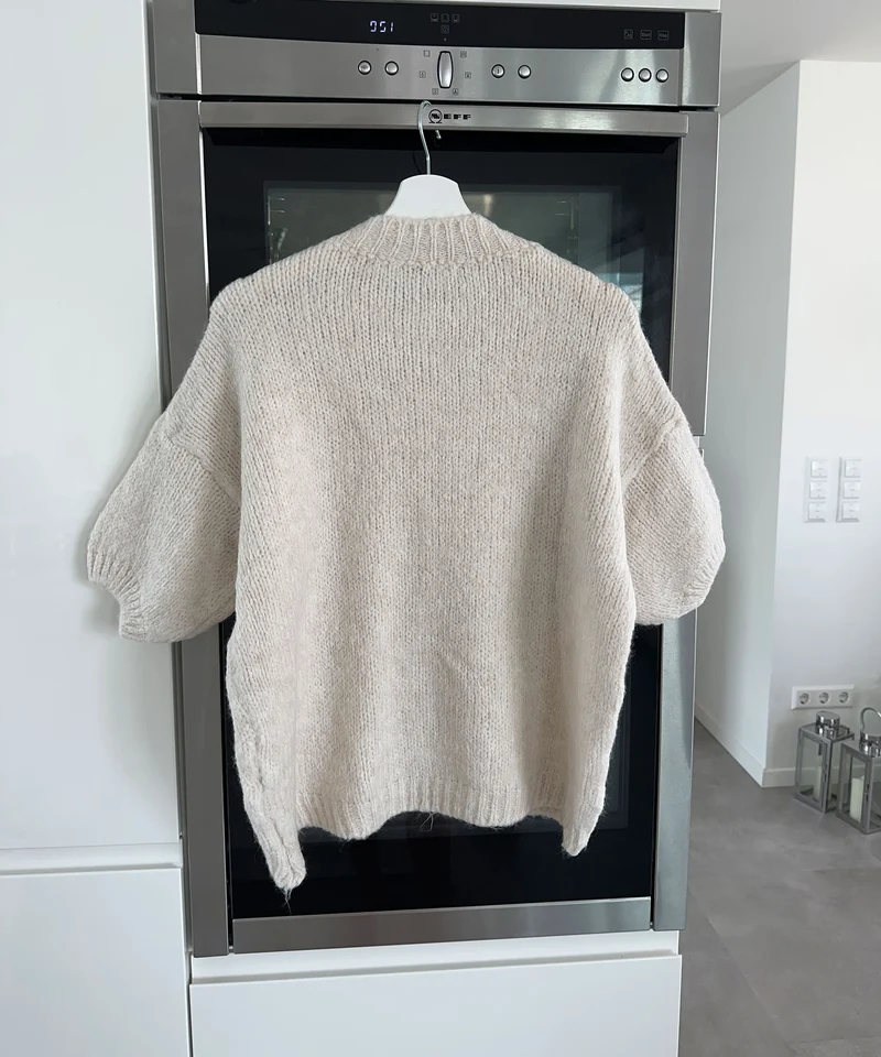 Kurzarm Strickjacke Liona Beige
