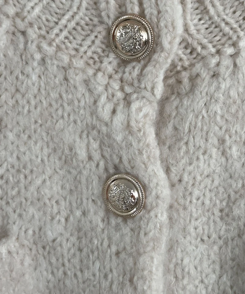 Kurzarm Strickjacke Liona Beige