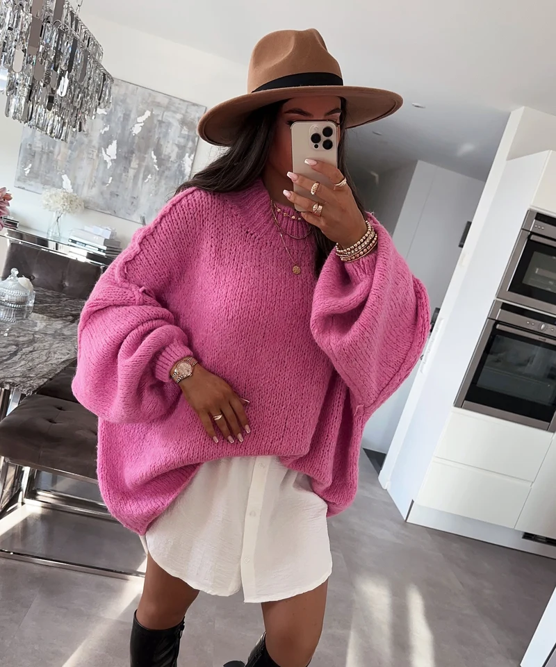 Oversize Pullover Nata Fuchsia Pink