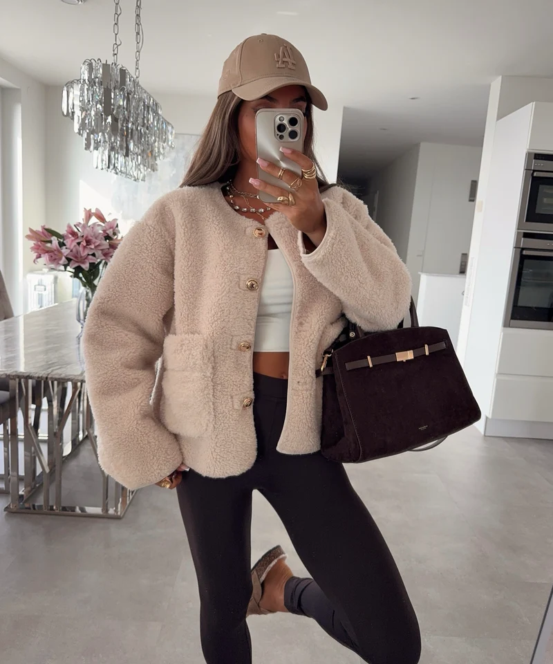 Teddy Jacke Anea Beige