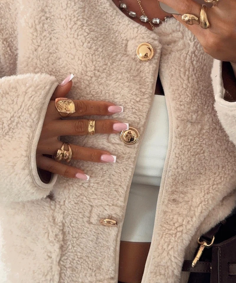 Teddy Jacke Anea Beige