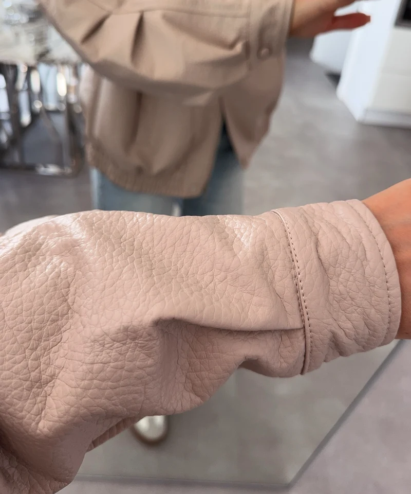 Kunstleder Jacke Rina Beige