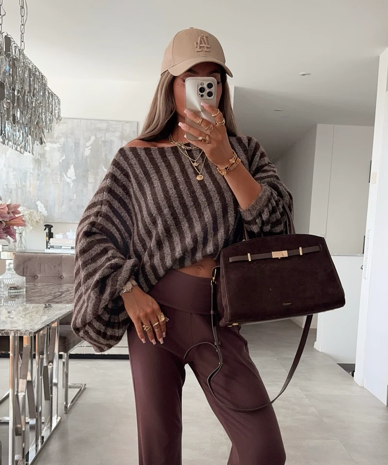 Gestreifter Pullover Lova Braun