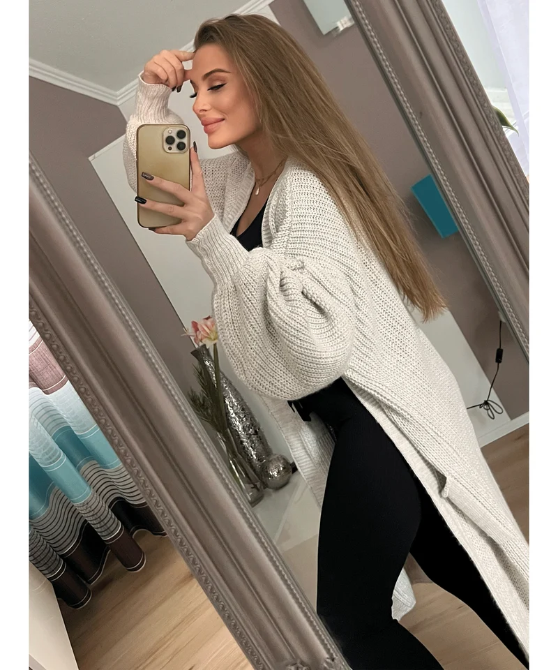 Cardigan Leilani lang Beige