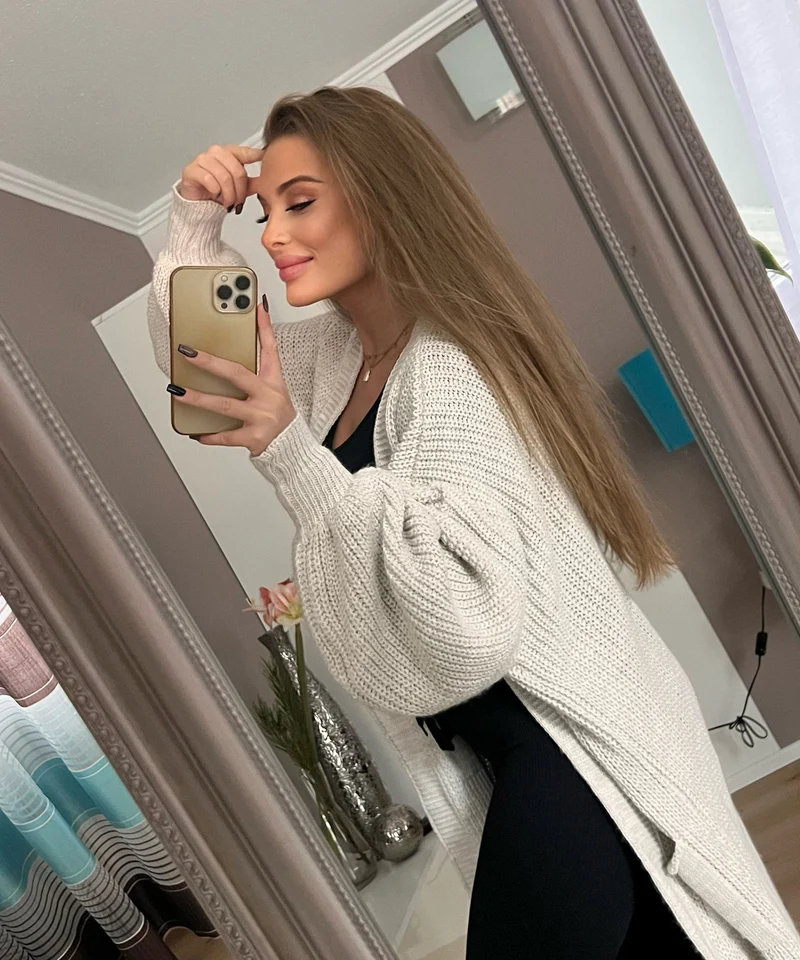 Cardigan Leilani lang Beige