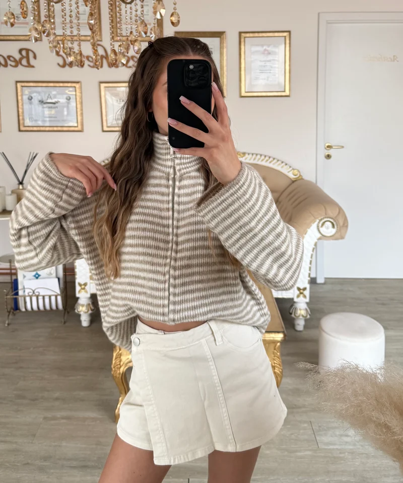 Jeans Hosenrock Laria Beige