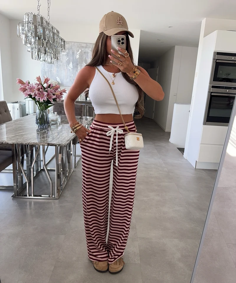 Stoffhose Leonita Weinrot