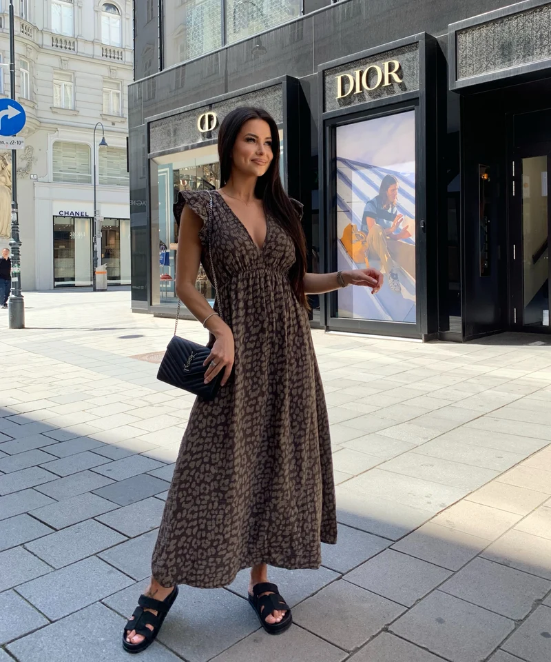 Musselin Kleid Geli Leo Braun