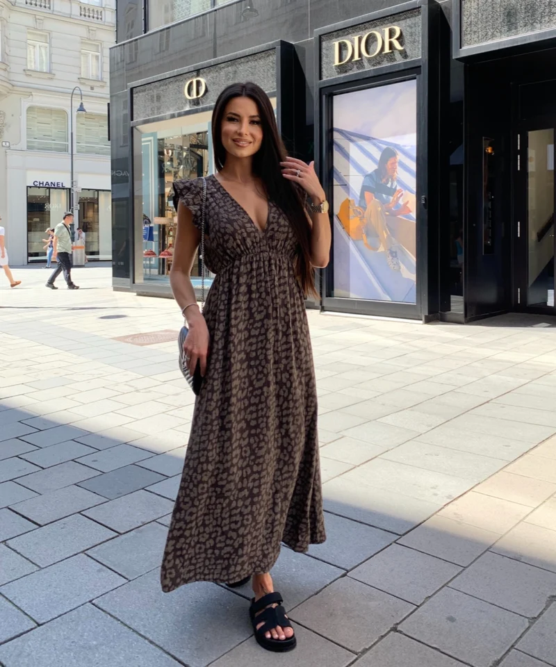 Musselin Kleid Geli Leo Braun