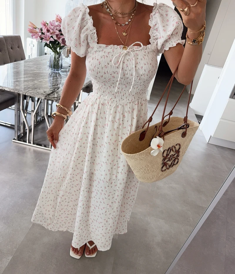 Musselin Maxi Kleid Aveline Rosa