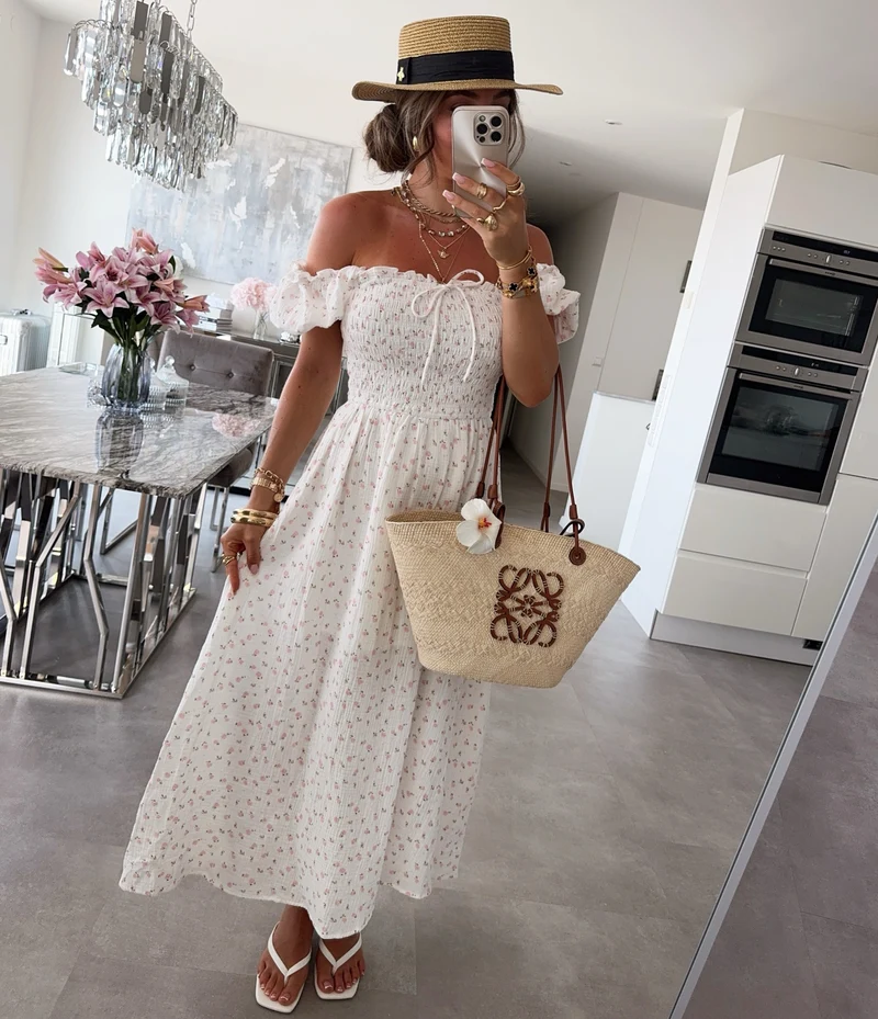 Musselin Maxi Kleid Aveline Rosa