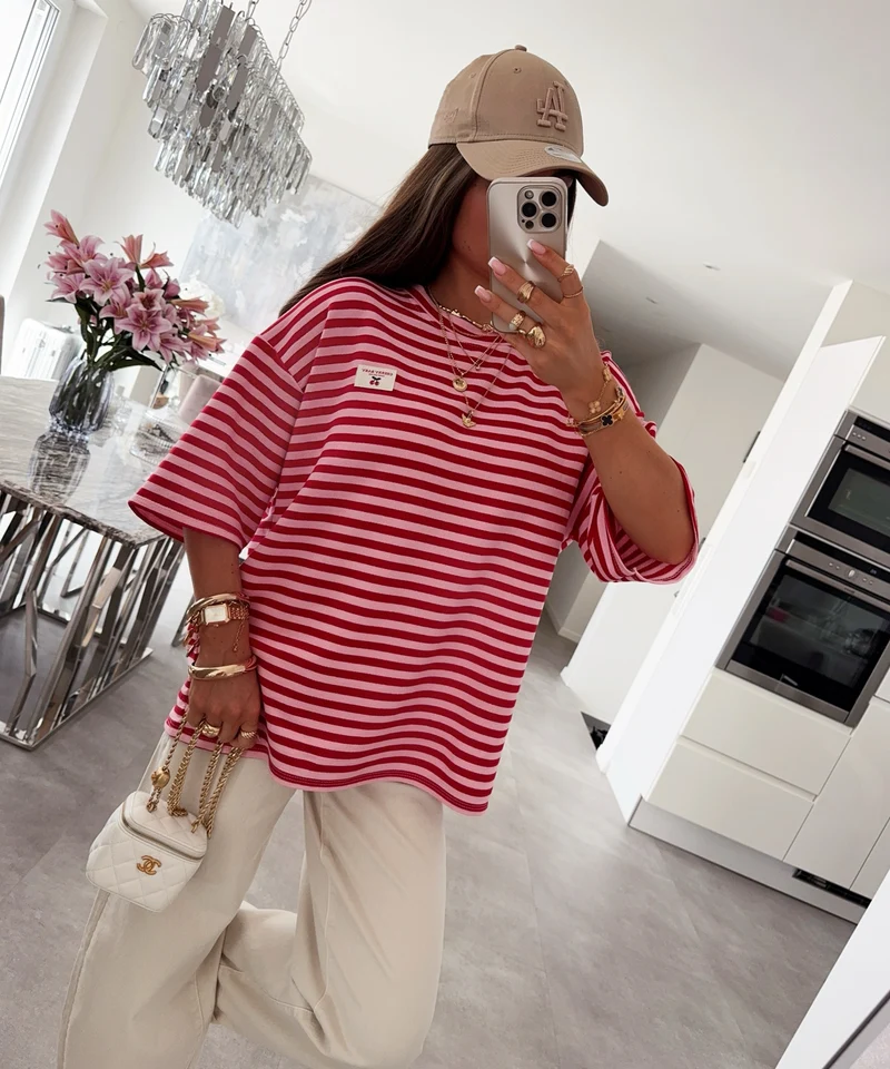 T-Shirt Cleo Streifen Rot