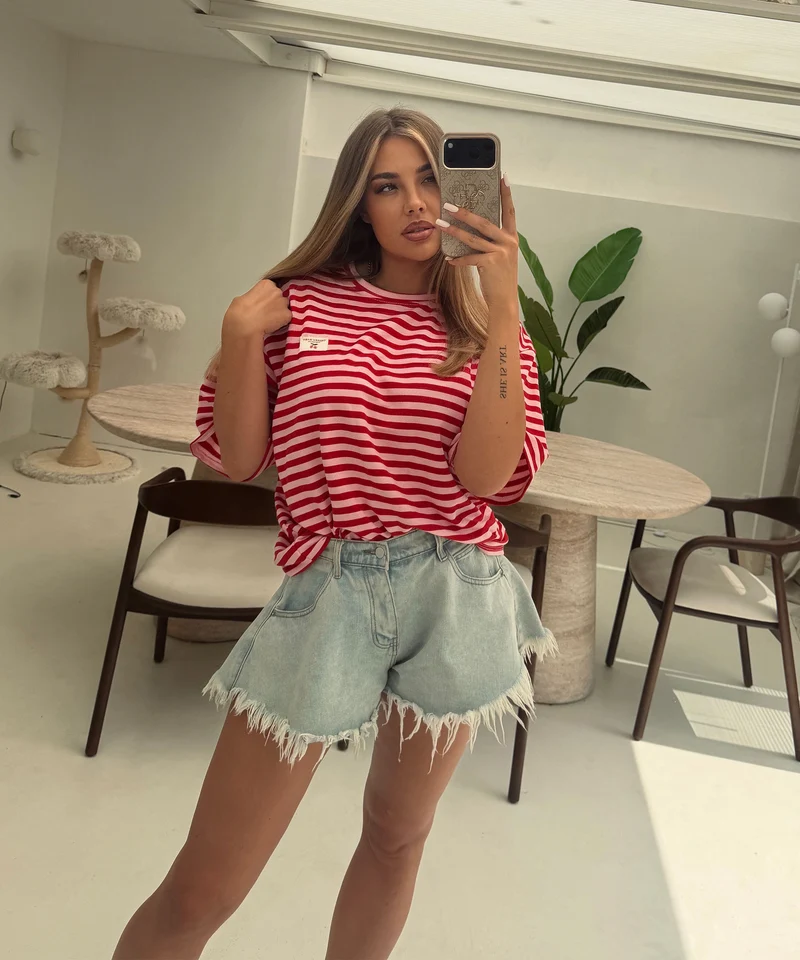 T-Shirt Cleo Streifen Rot