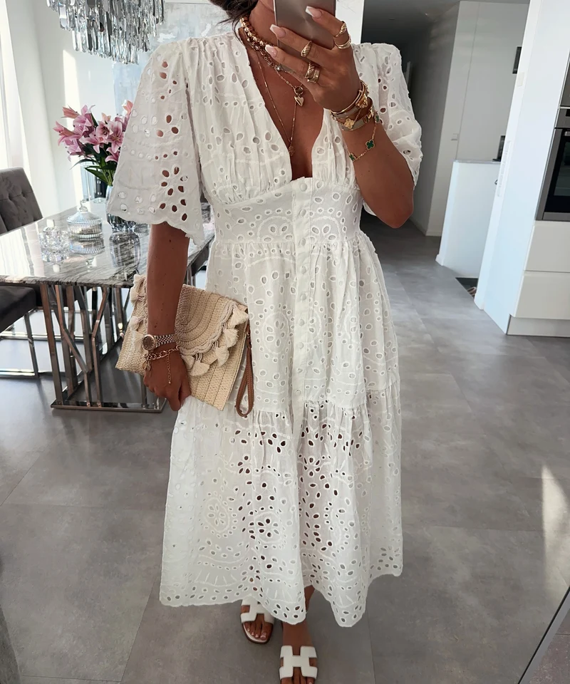 Maxi Kleid Maleyna Weiß
