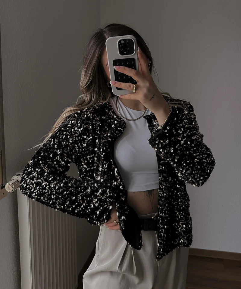 Pailletten Cardigan Belara Gold