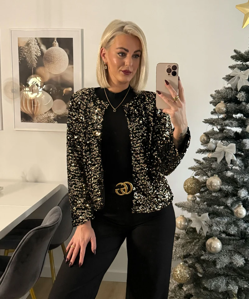Pailletten Cardigan Belara Gold