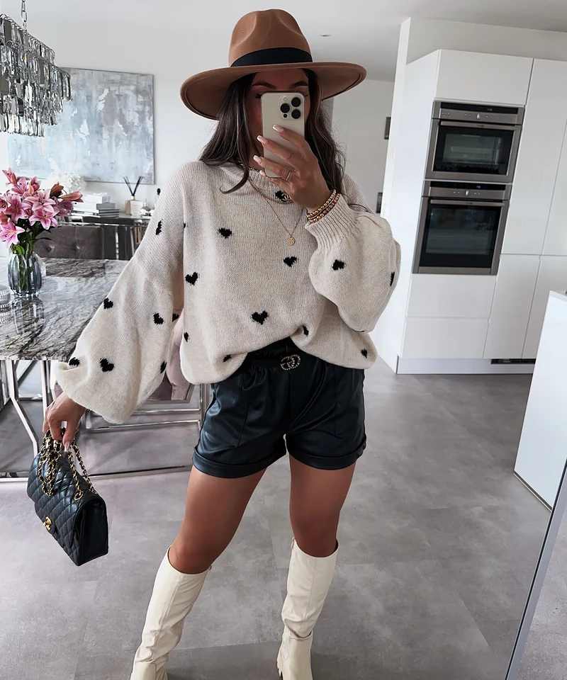 Leder Shorts Malaysia Schwarz