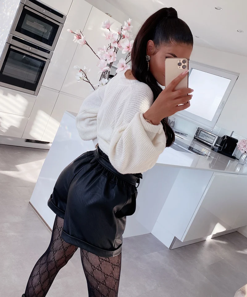 Leder Shorts Malaysia Schwarz