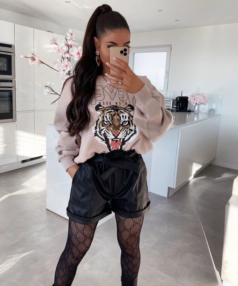 Leder Shorts Malaysia Schwarz