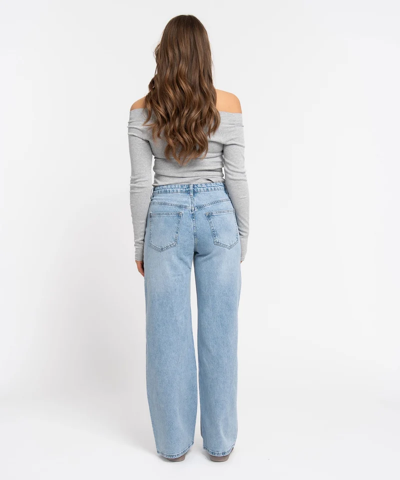 Stretch Straight Leg Jeans Galia Hellblau