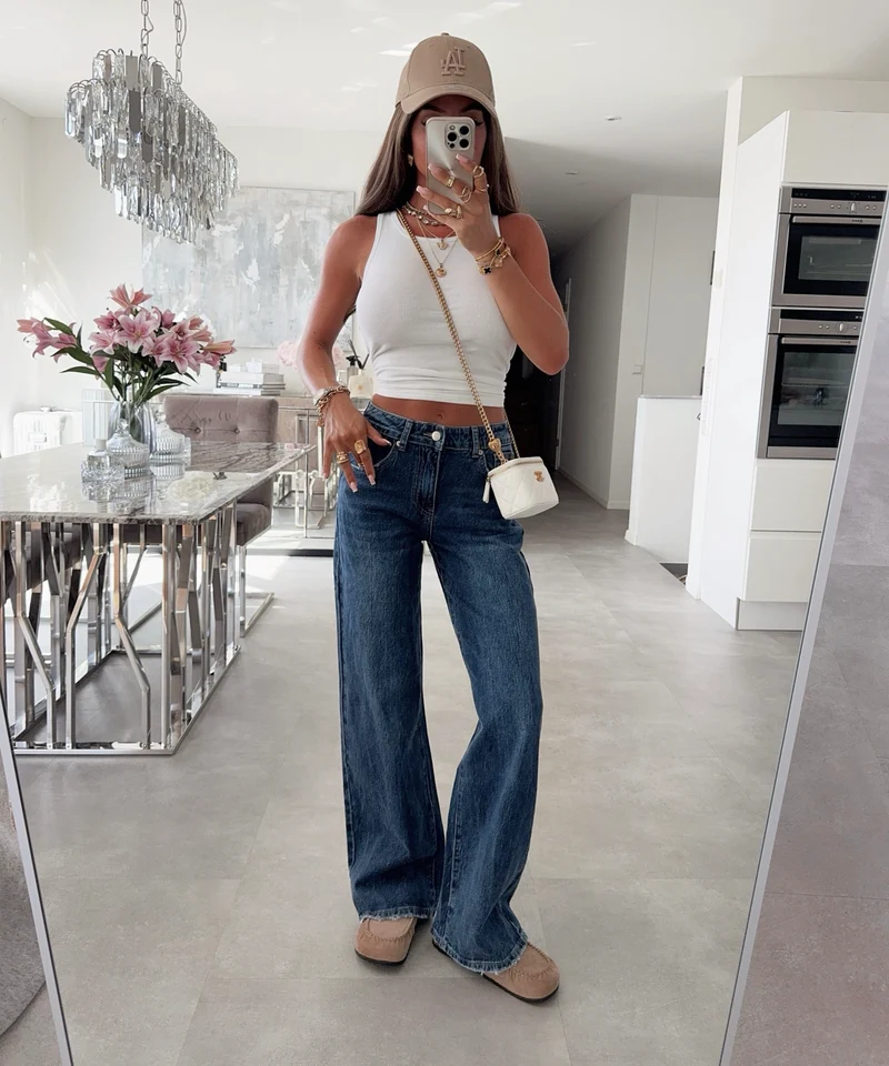 Stretch Straight Leg Jeans Kessi Dunkelblau
