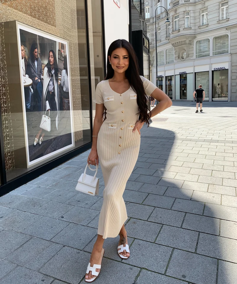 Kleid Augustina Beige