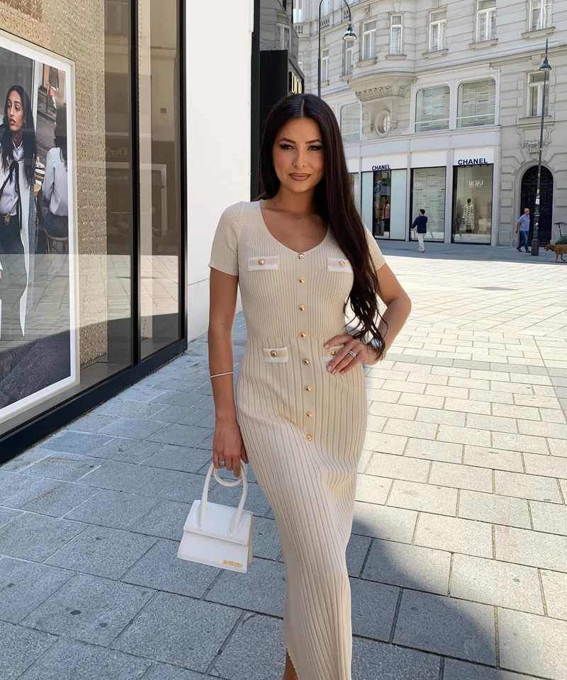 Kleid Augustina Beige