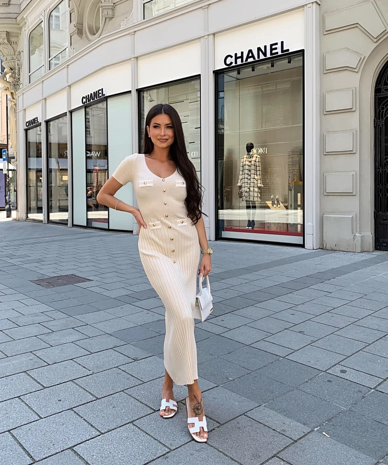 Kleid Augustina Beige