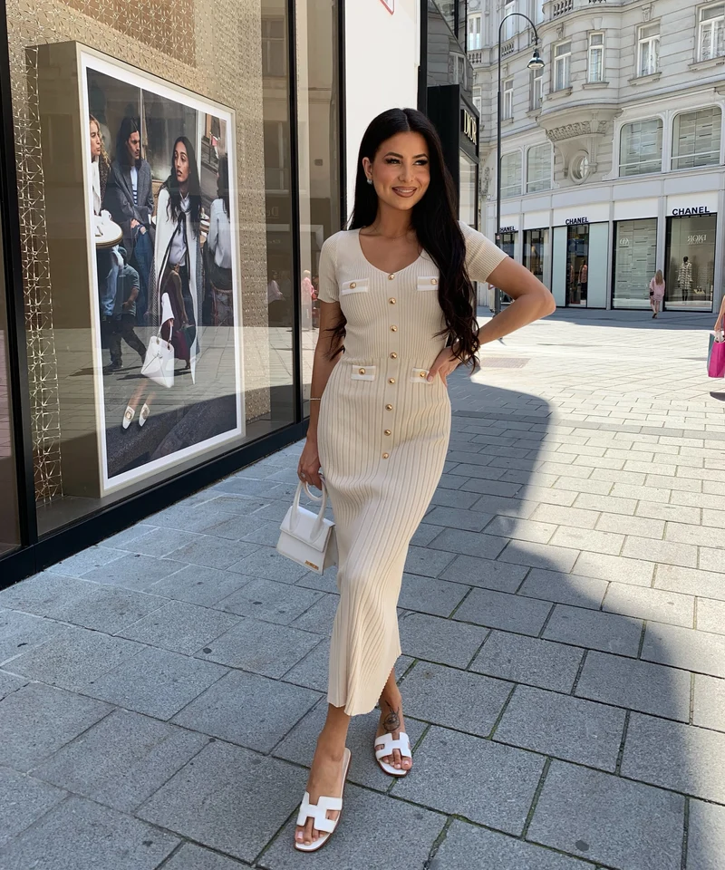 Kleid Augustina Beige
