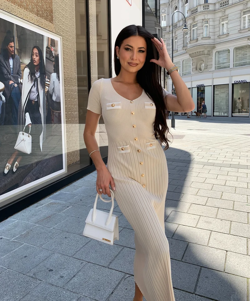 Kleid Augustina Beige