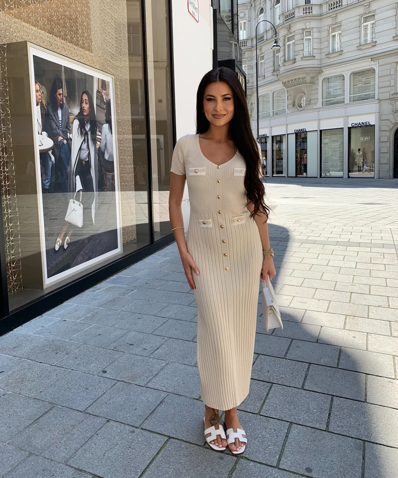 Kleid Augustina Beige