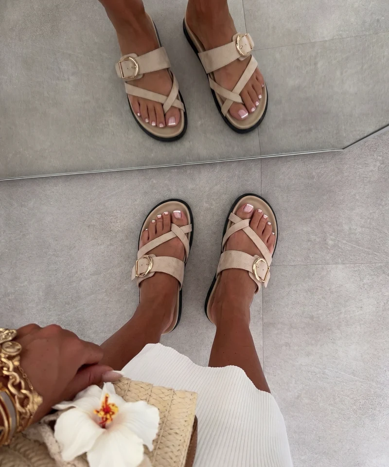 Pantoletten Zarina Beige