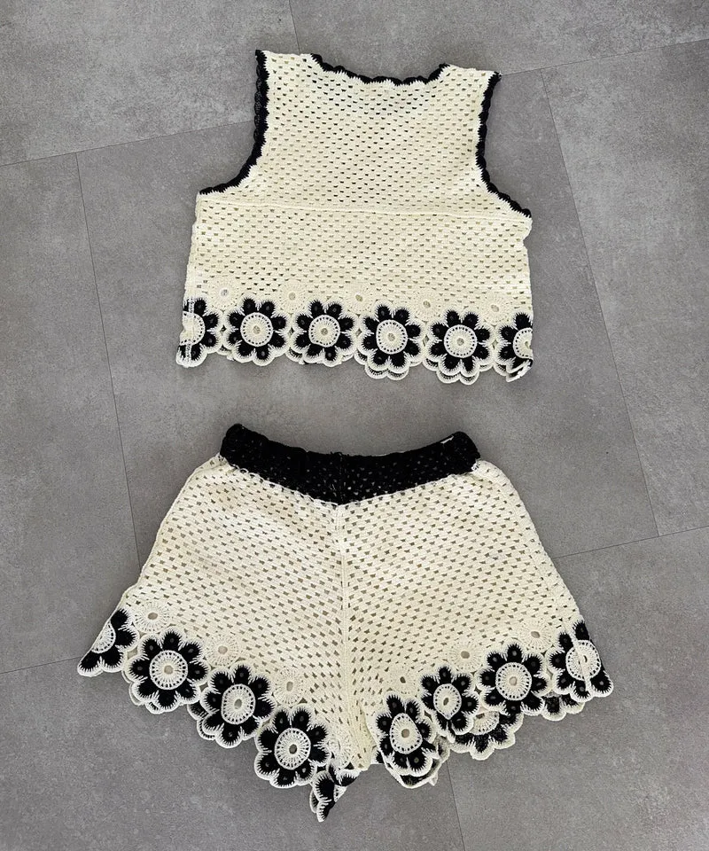 Häkel Shorts Pia Beige