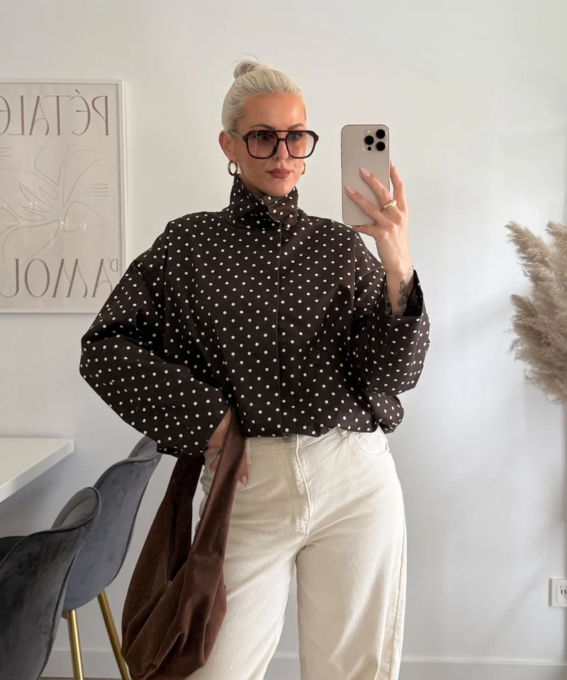Polka Dots Jacke Pia Braun