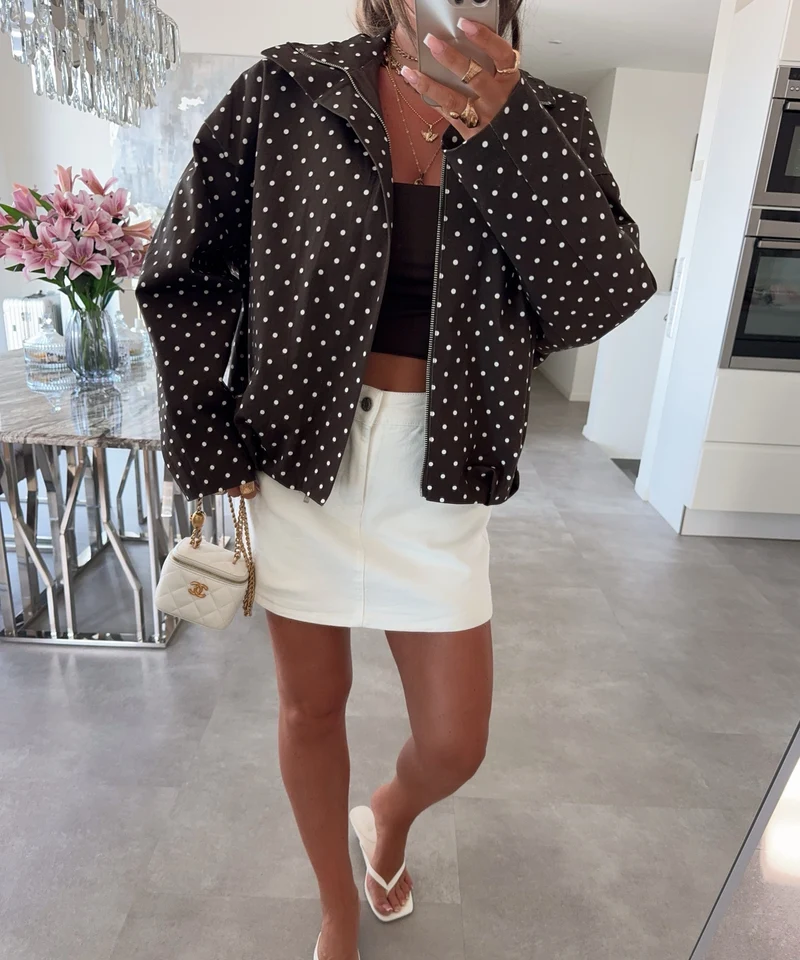 Polka Dots Jacke Pia Braun
