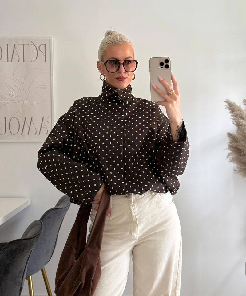 Polka Dots Jacke Pia Braun
