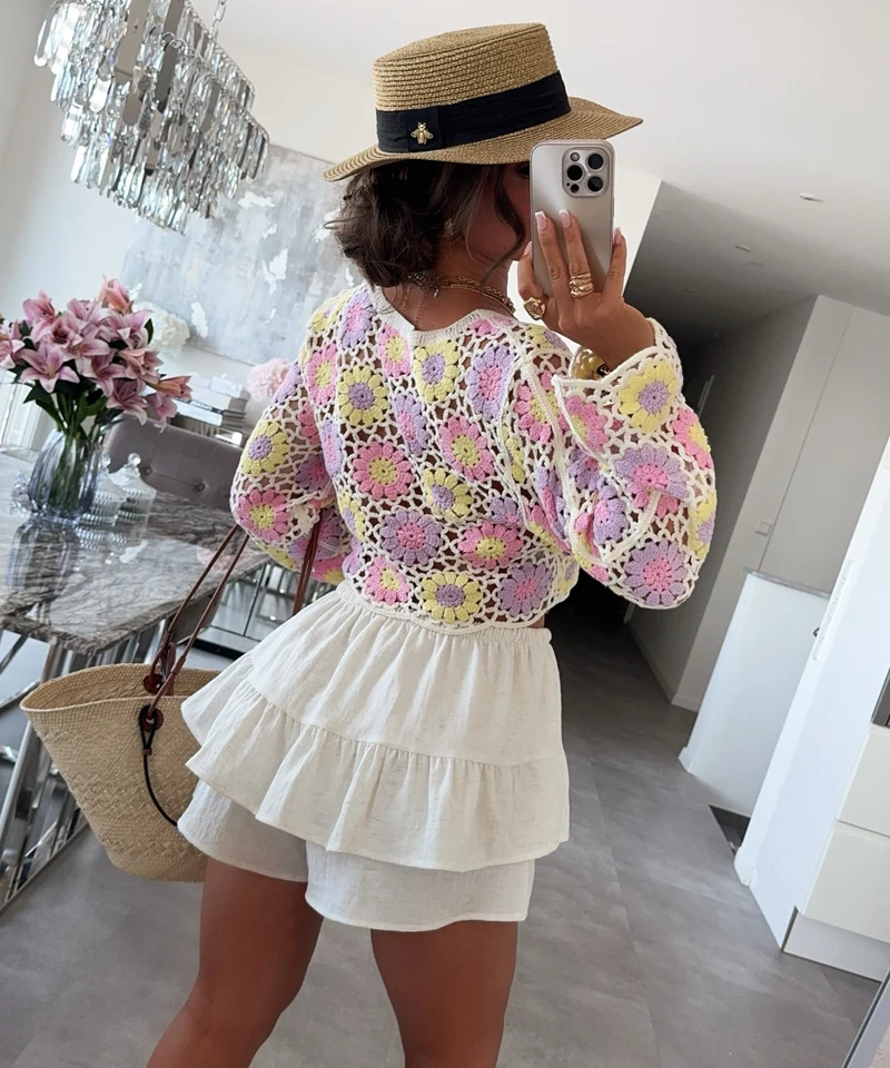 Leinen Look Hosenrock Magda Beige