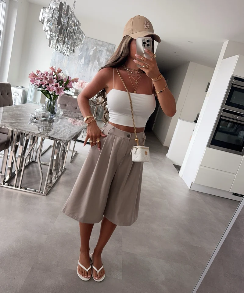 Bermuda Stoffshorts Ornelia Beige