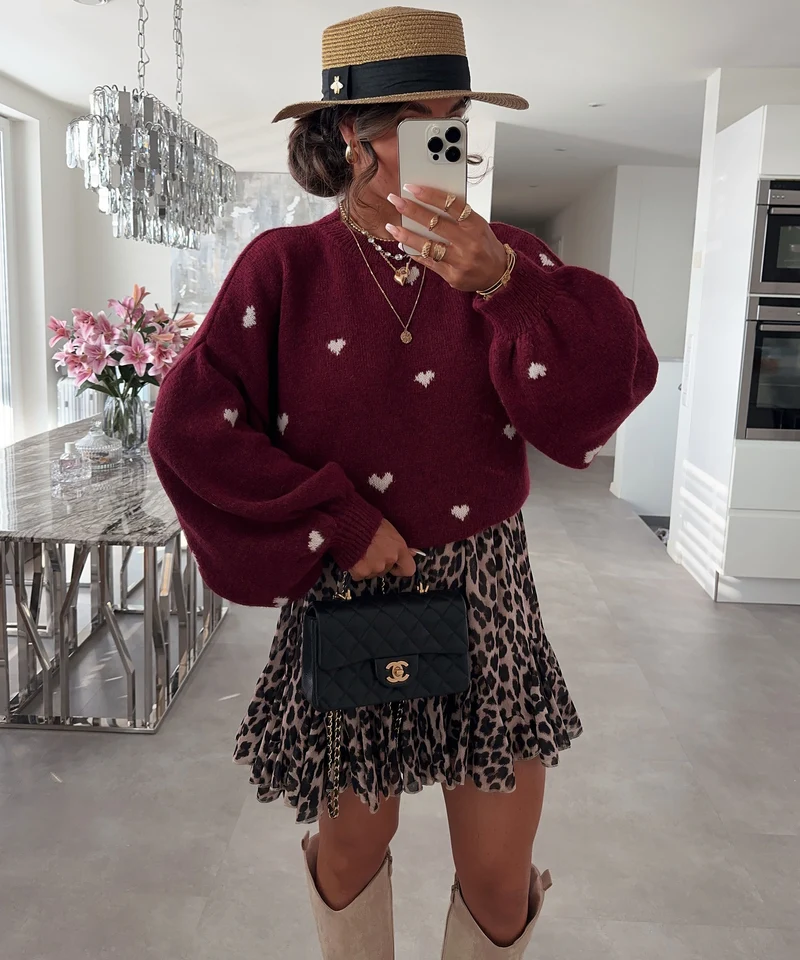 Oversize Pullover Joslin Weinrot