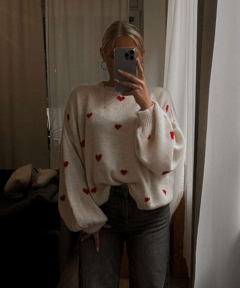 Oversize Pullover Joslin Rot