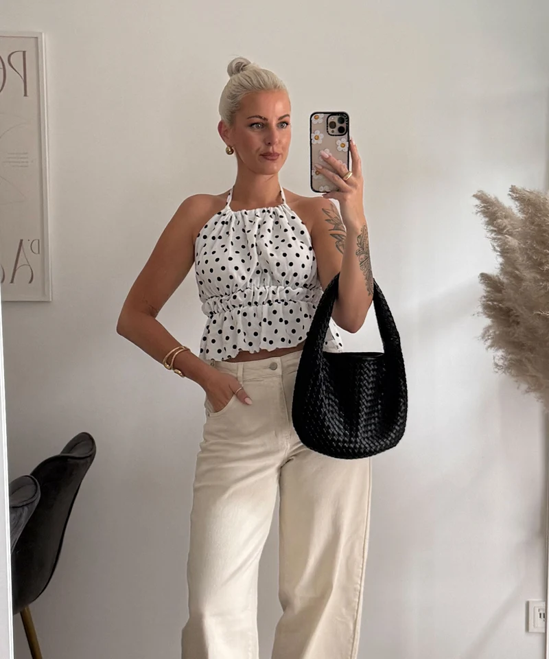 Top Wanda Punkte Weiß