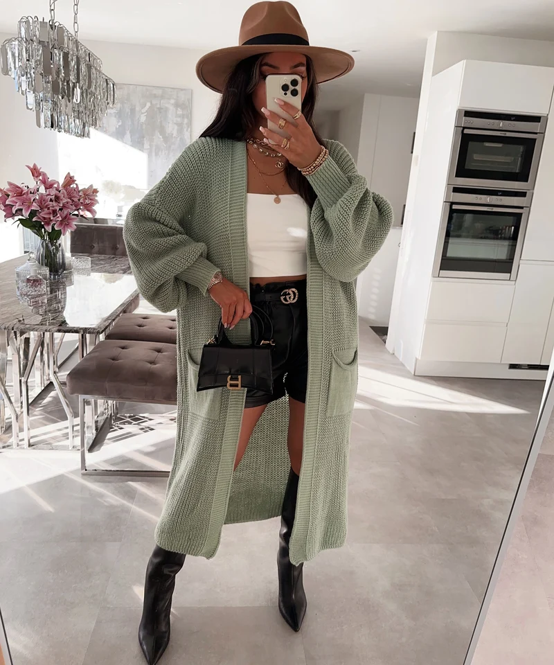 Cardigan Leilani Lang Pistazie