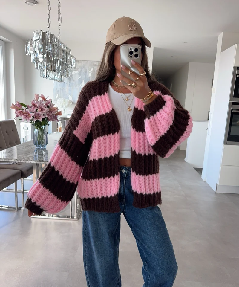 Soft Cardigan Althea Braun Pink