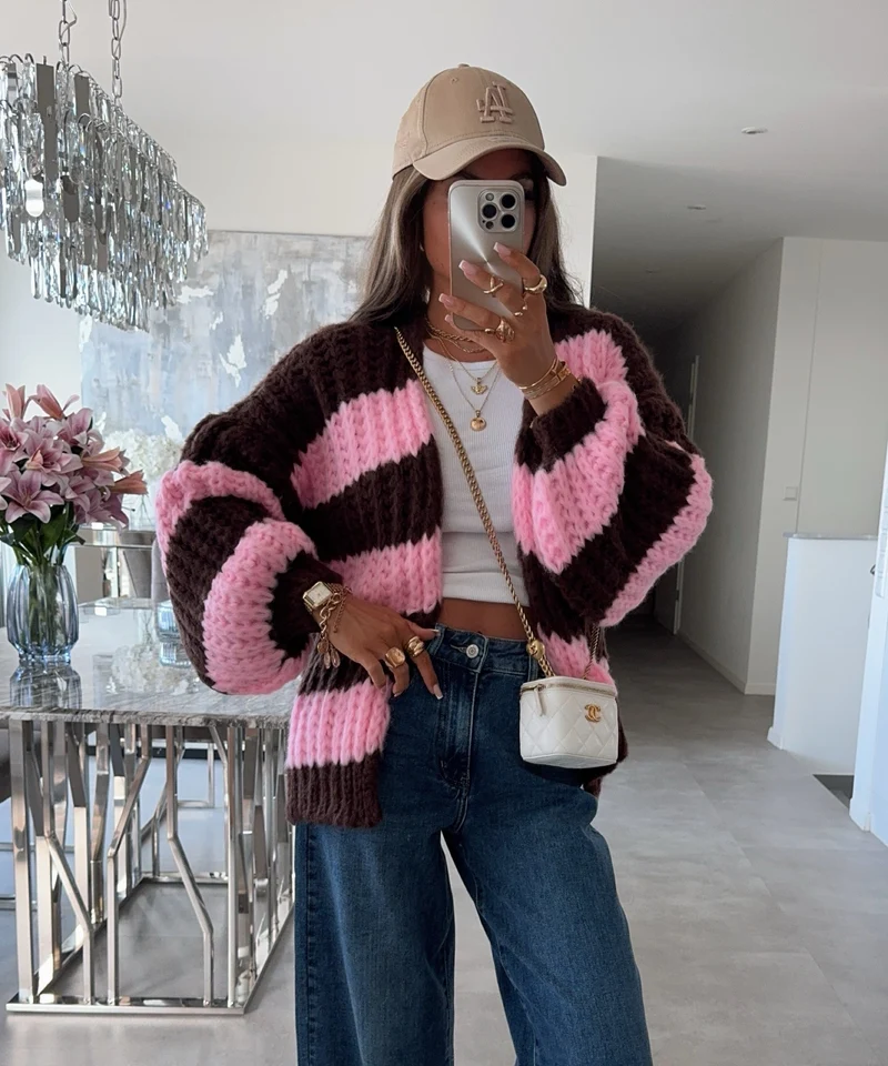 Soft Cardigan Althea Braun Pink