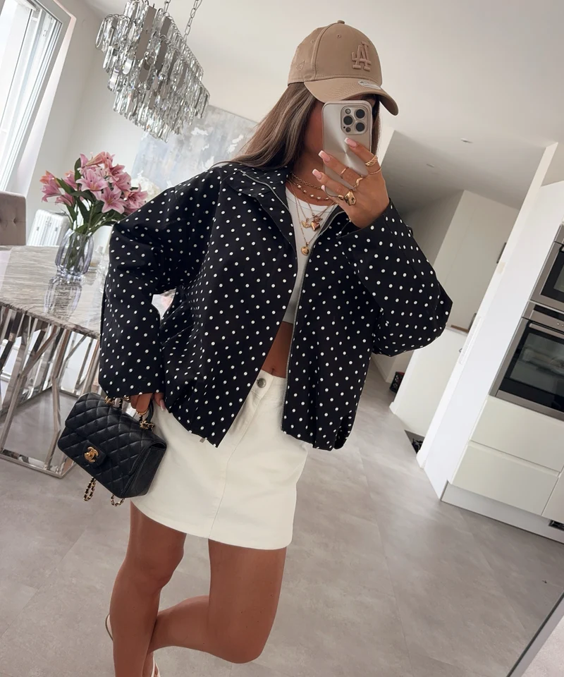 Polka Dots Jacke Pia Schwarz