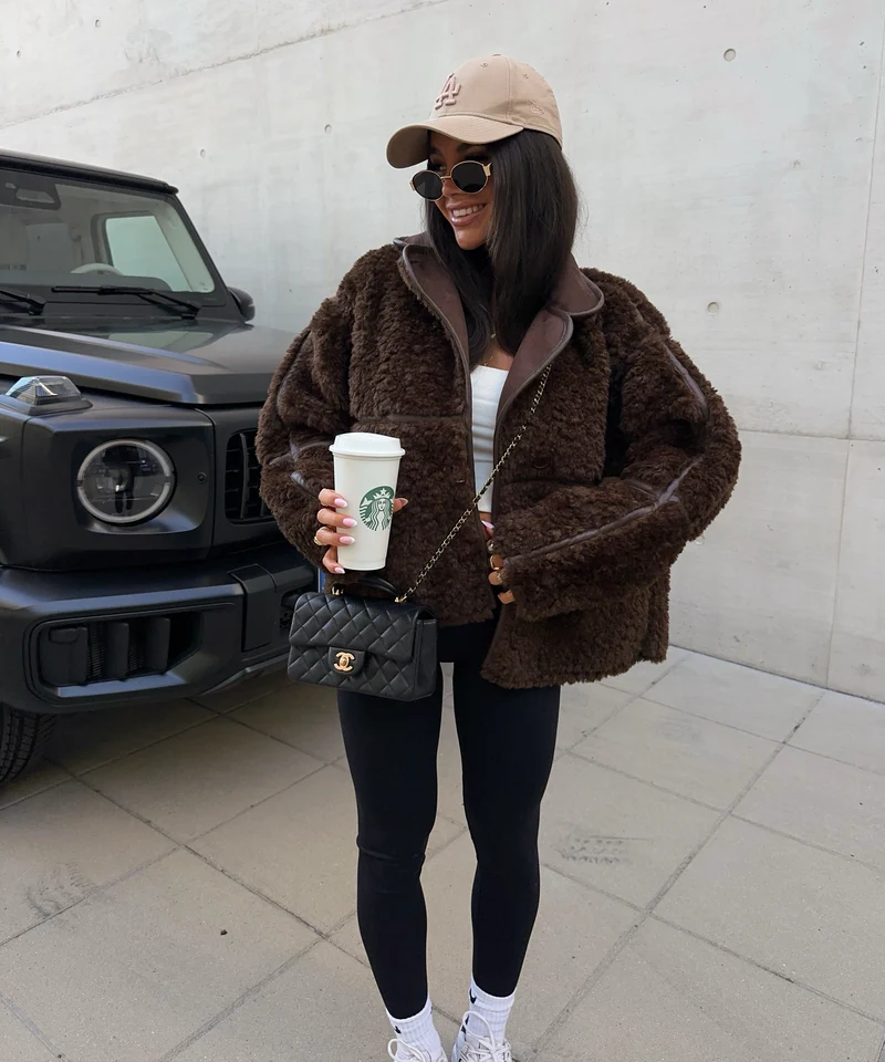Teddy Fell Jacke Gania Braun