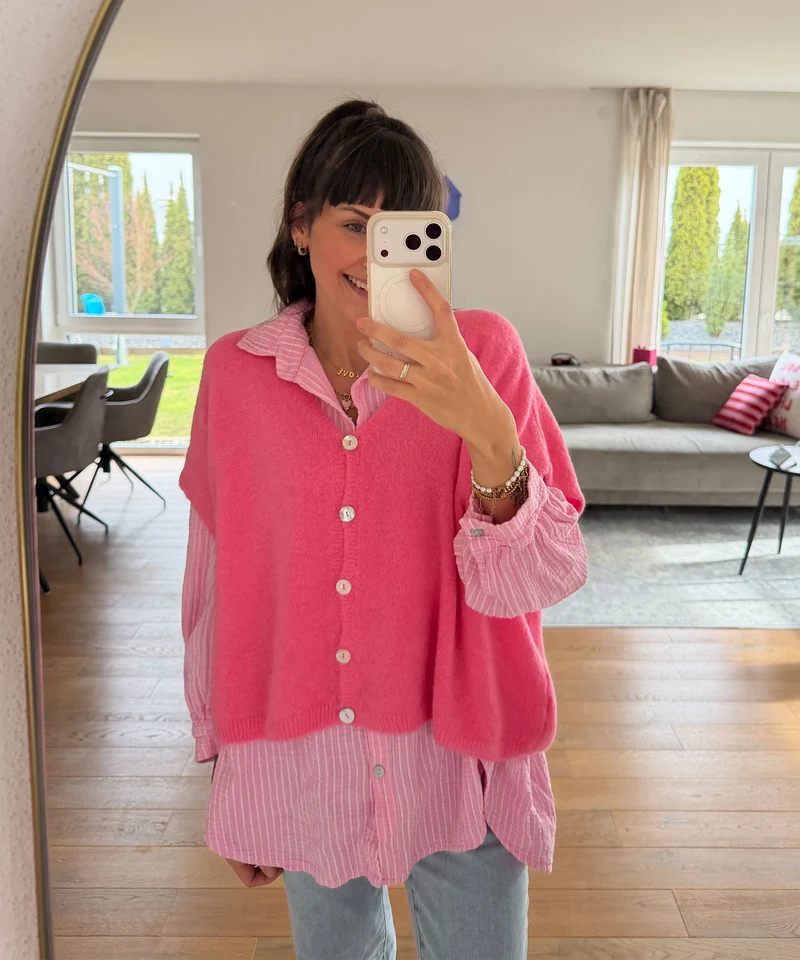 Kurzarm Cardigan Liz Pink