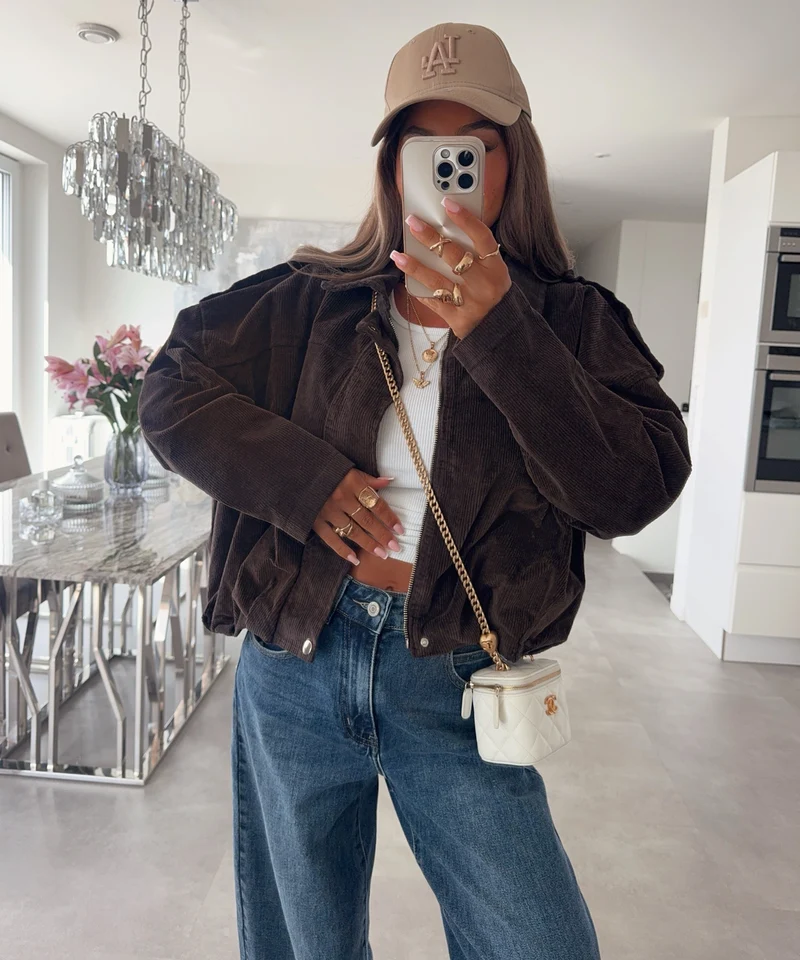 Cord Jacke Amber Braun